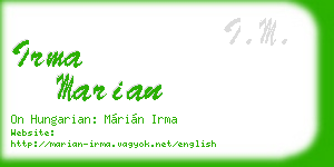 irma marian business card