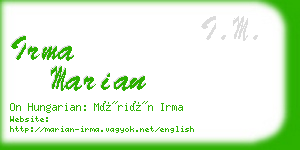 irma marian business card